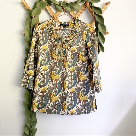 Lafayette 148 New York Tops - Lafayette 148 Vintage Paisley Print Tunic